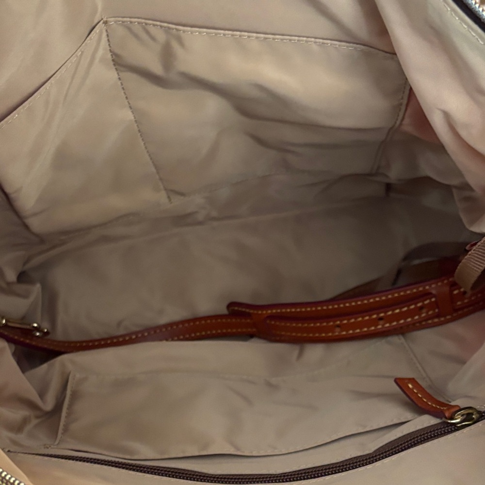 Dooney & Bourke Neon Pink Tote Bag with Brown Accents - Picture 4 of 8